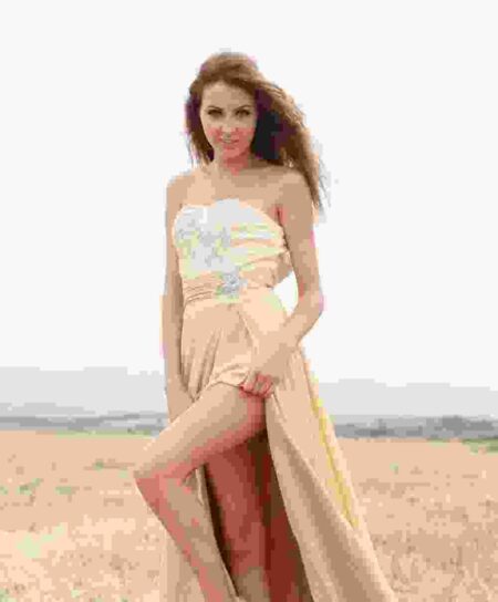 Side Slit A-Line Long Dress