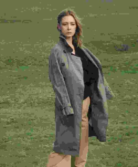 Green Color Trench Coat