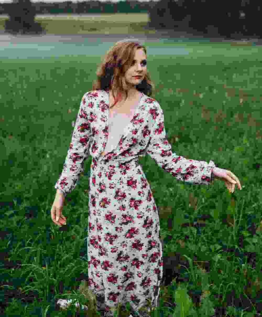 Long Sleeve Floral Dress - Image 5